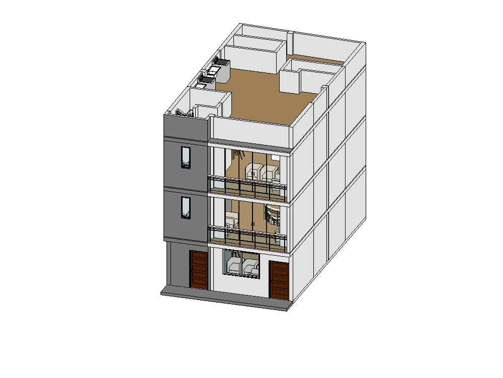3D-Modell - Mehrfamilienhaus