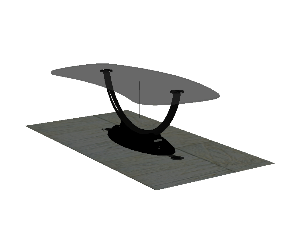 3d glass coffee table; rendered