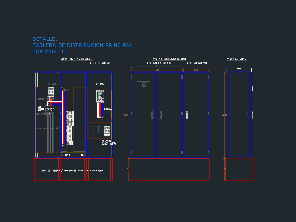 Main distribution electrical panel in AutoCAD | CAD (111.81 KB) | Bibliocad