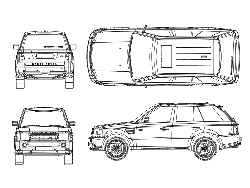 Range rover cista plan and elevation