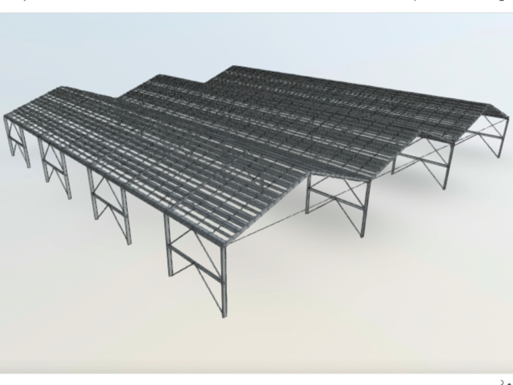 Bim-Modell für ein kommerzielles Lagerhaus mit Metallstruktur