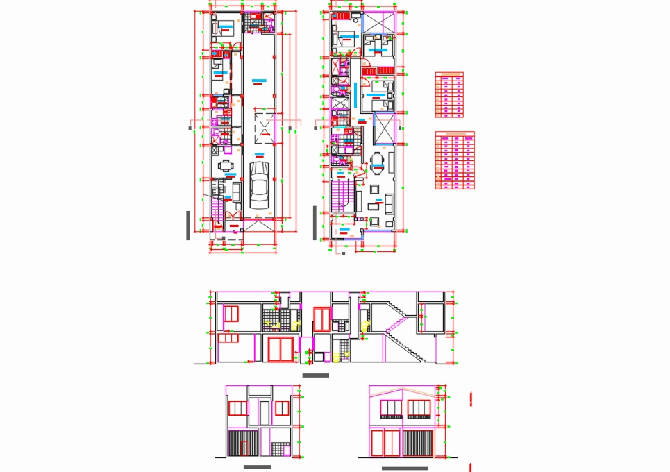 Plans of a multi-family home