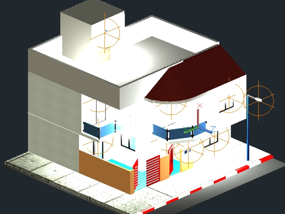 Casa 3d; dos niveles; estructura de hormigón