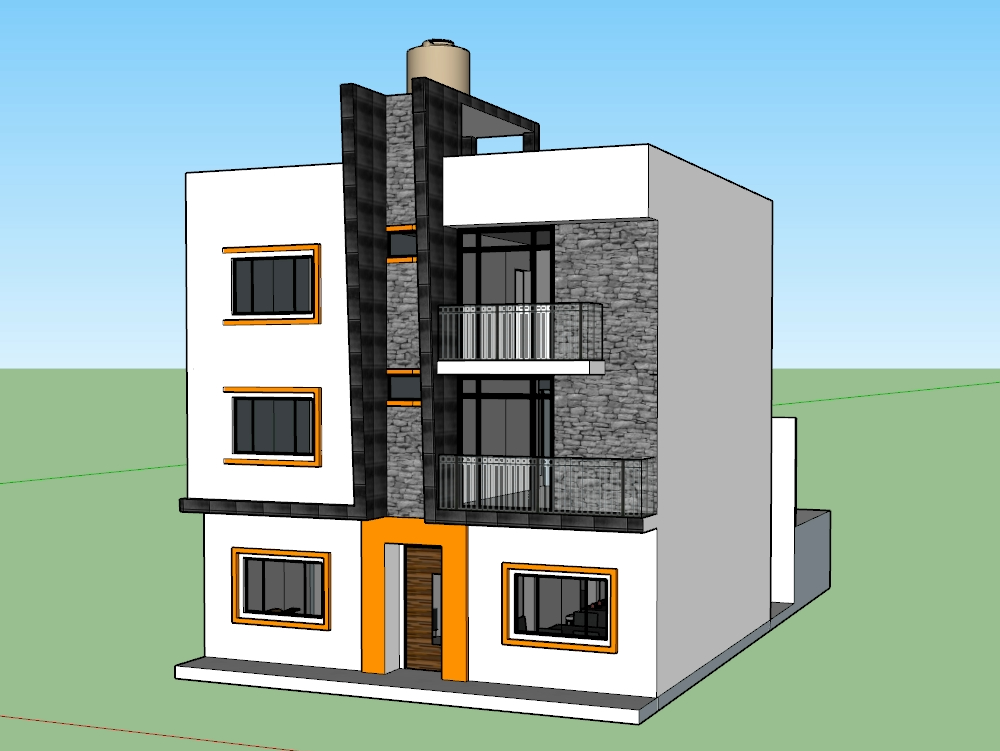 Projeto de habitação de 3 níveis