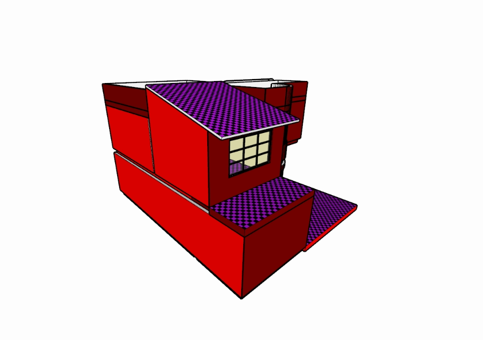 Two-story house in 3 d modeling esketchup