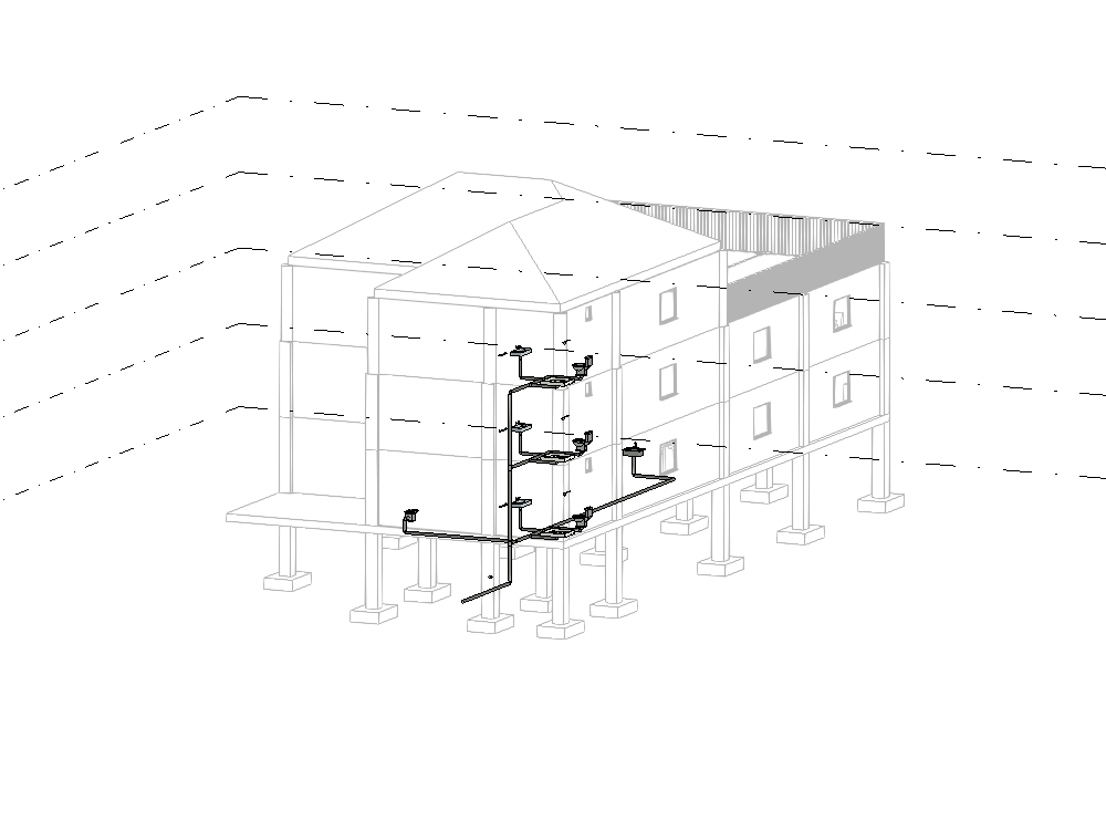 Conception architecturale de maison de trois étages