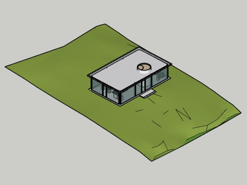 Glass house made in free sketchup