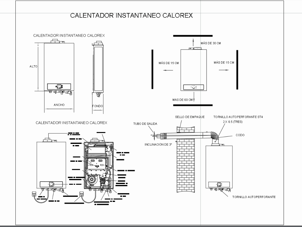 Calentador instantáneo calorex - 4 servicios