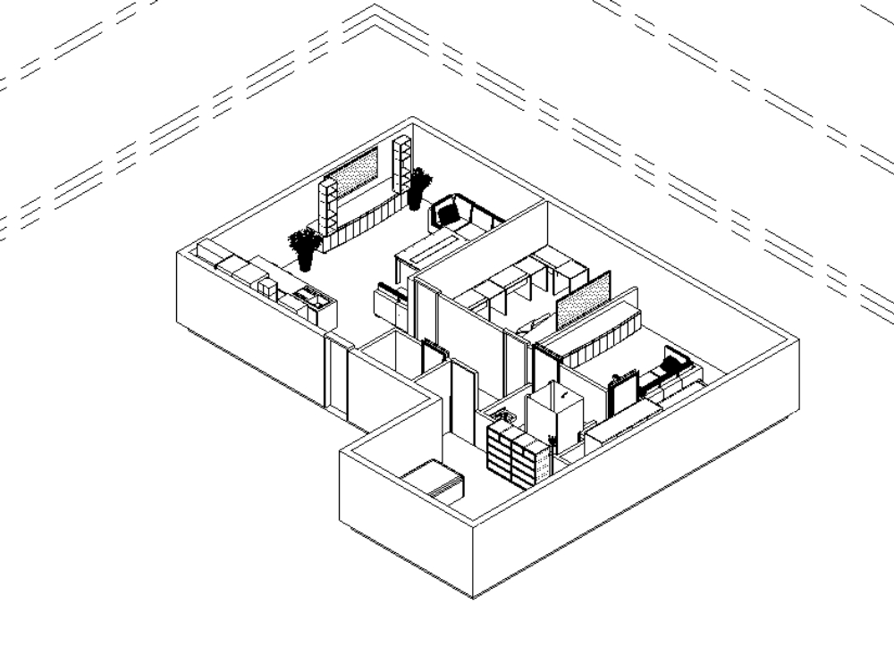 Apartamento 3D com mobília