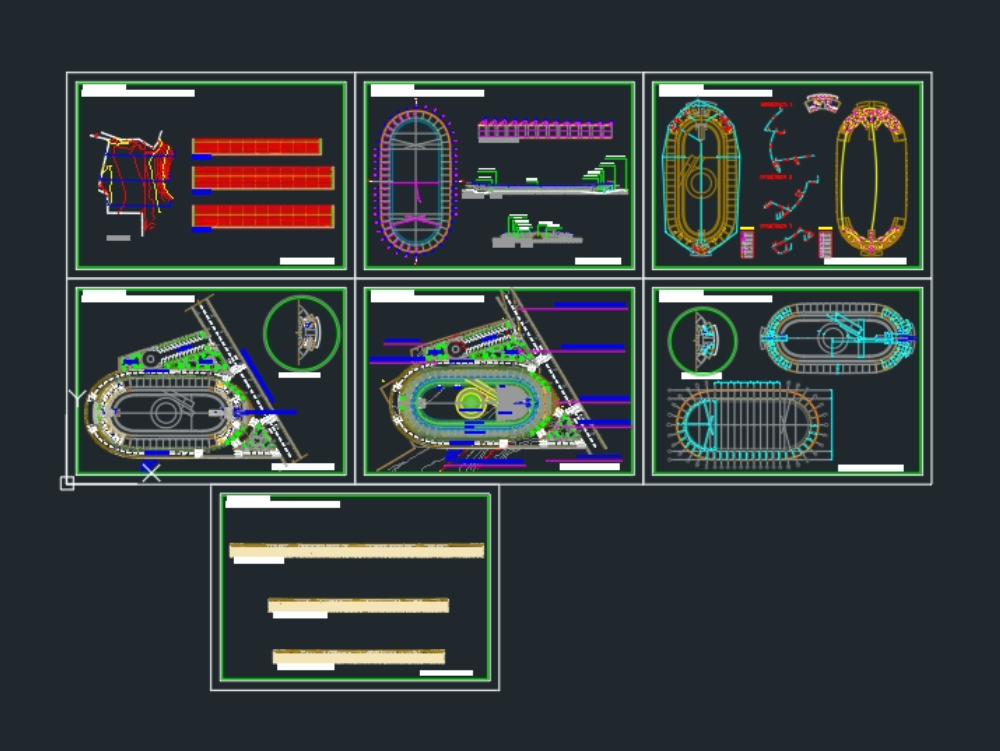 Velodrome drawn in cad for download