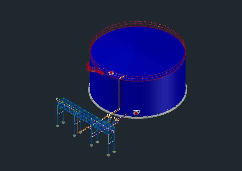 Metallischer Tank API 650 3D-Modellierung