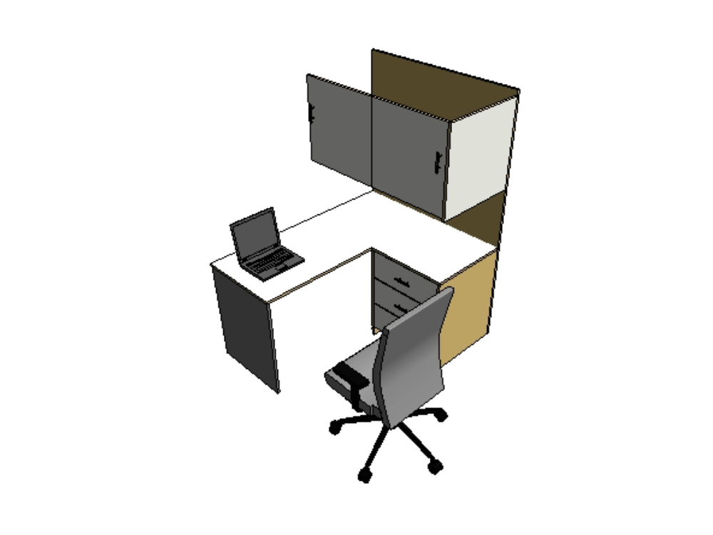 Modular desk by con revit 2020
