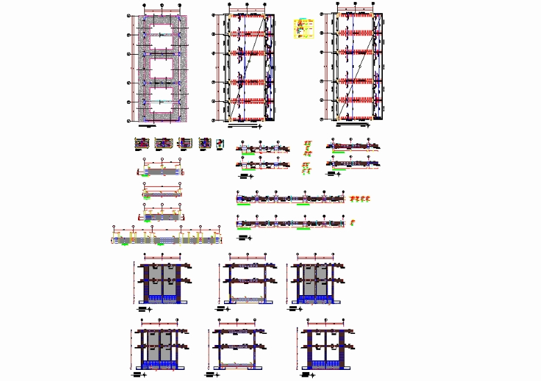 Planos de estructuras de un colegio