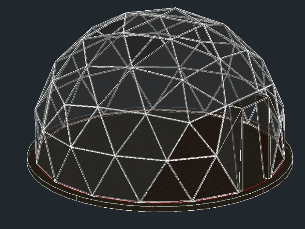 Domo geodesico  frecuencia3 d=4.5 en autocad 2015