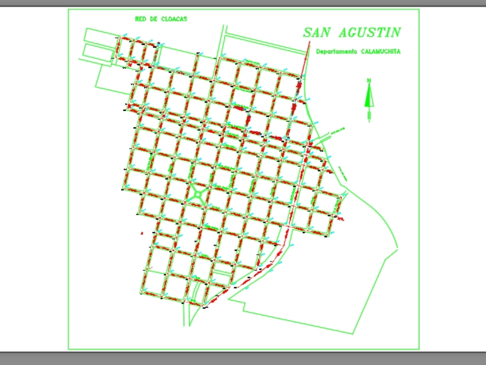 Réseau complet d'égouts de San Agustín