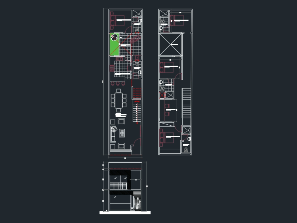 Two-level house / 6x20 lot