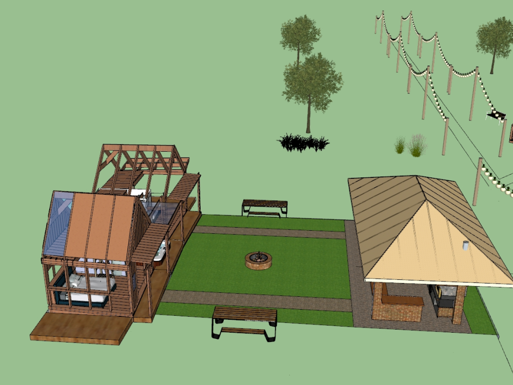 Alpine wood cabins with Jacuzzi and BBQ area