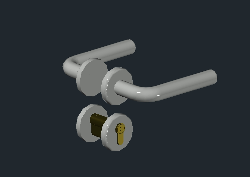 3d aluminum handle and lock