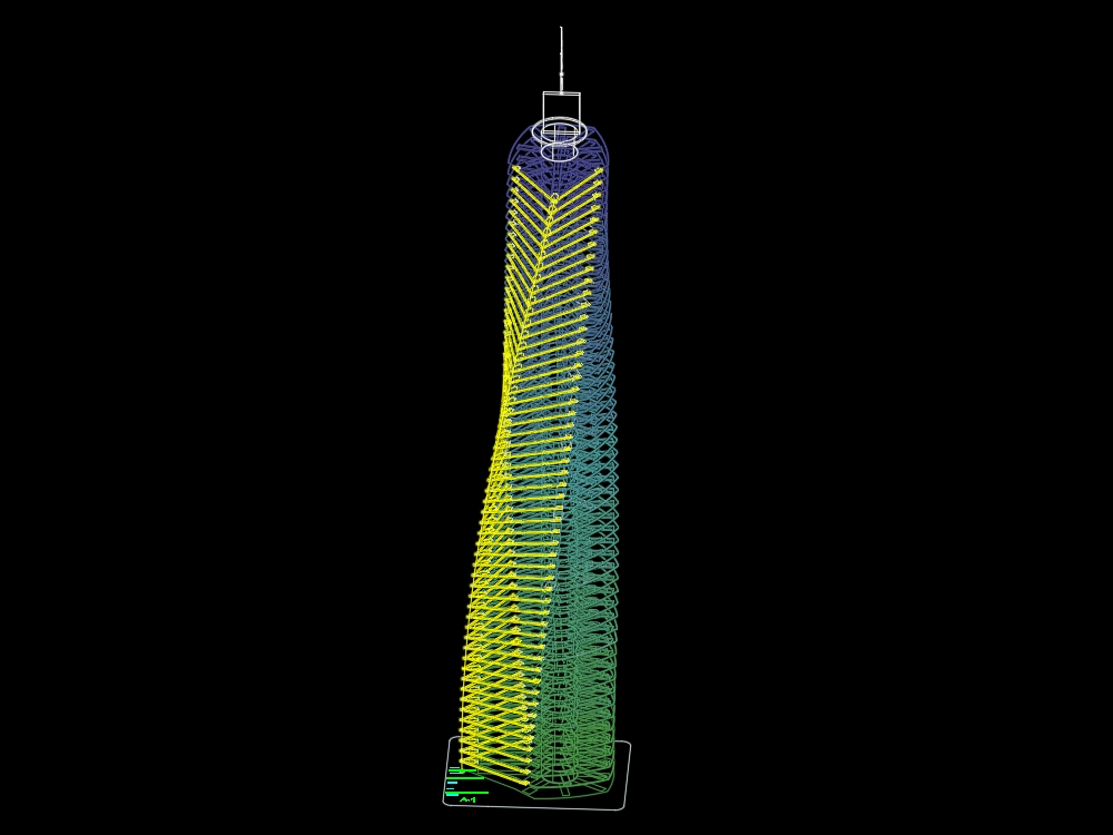 Turning torso drawing in 3d modeling