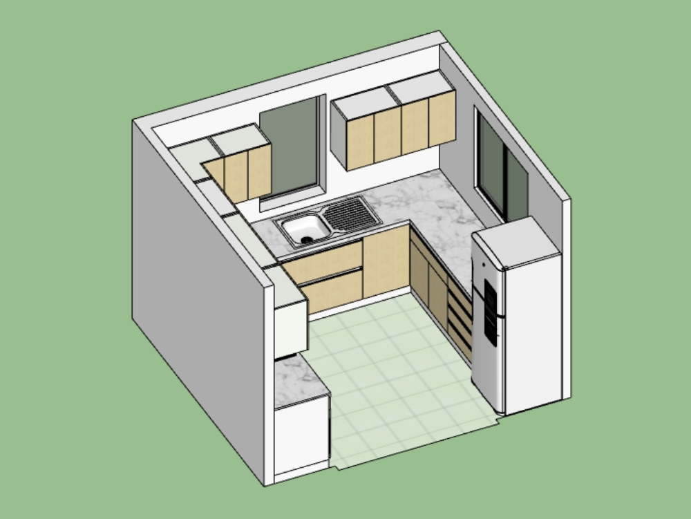 Minimalistische Küche für kleine Räume