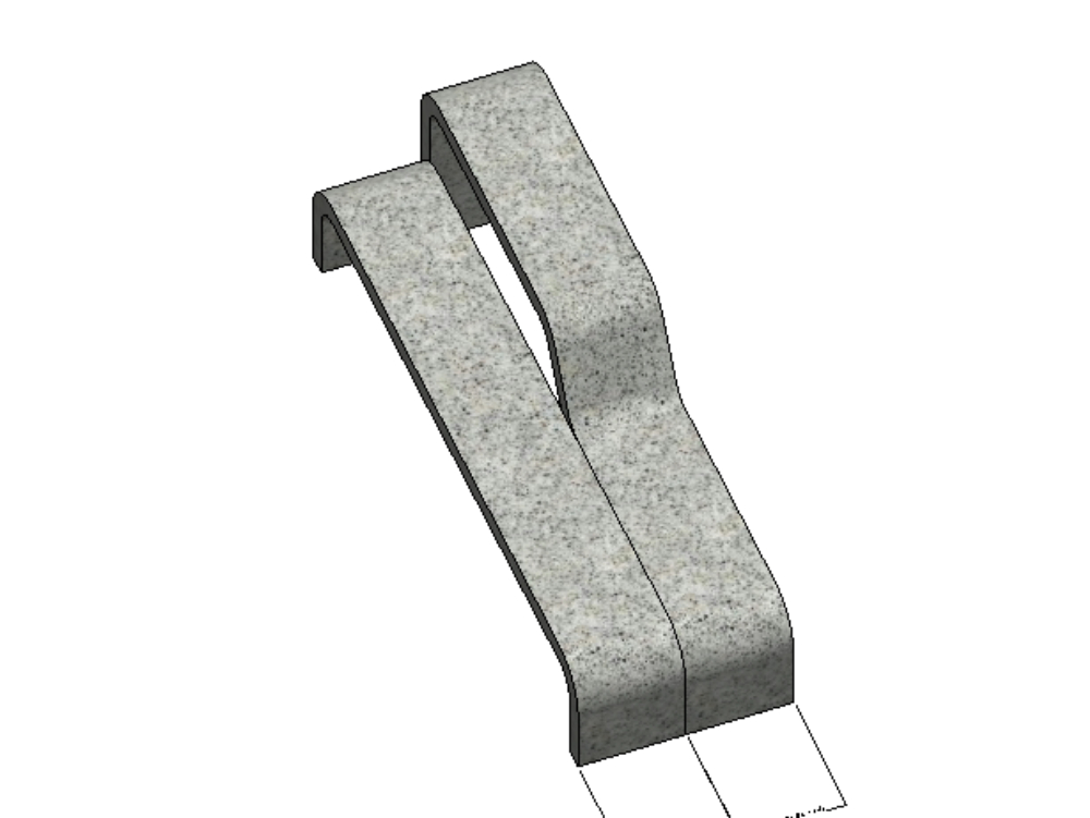 Banca de concreto armado paramétrico modelado en revit.