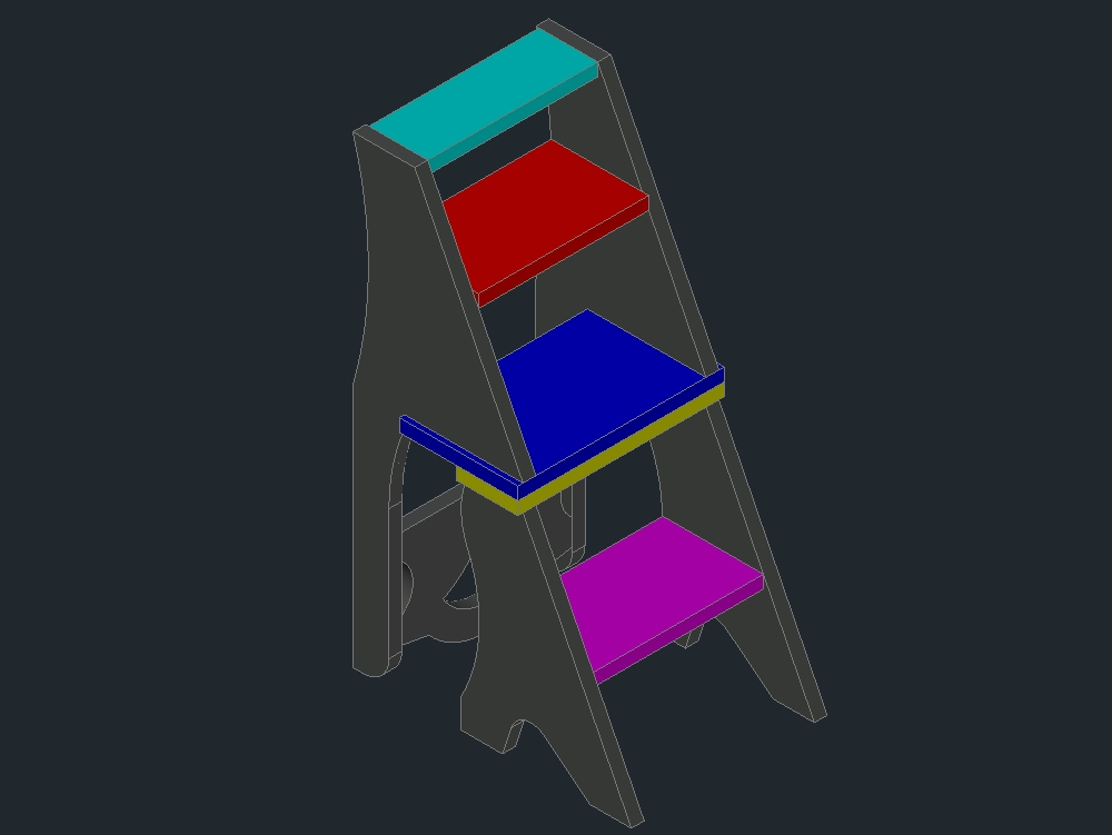 Stair chair drawn in autocad 2014