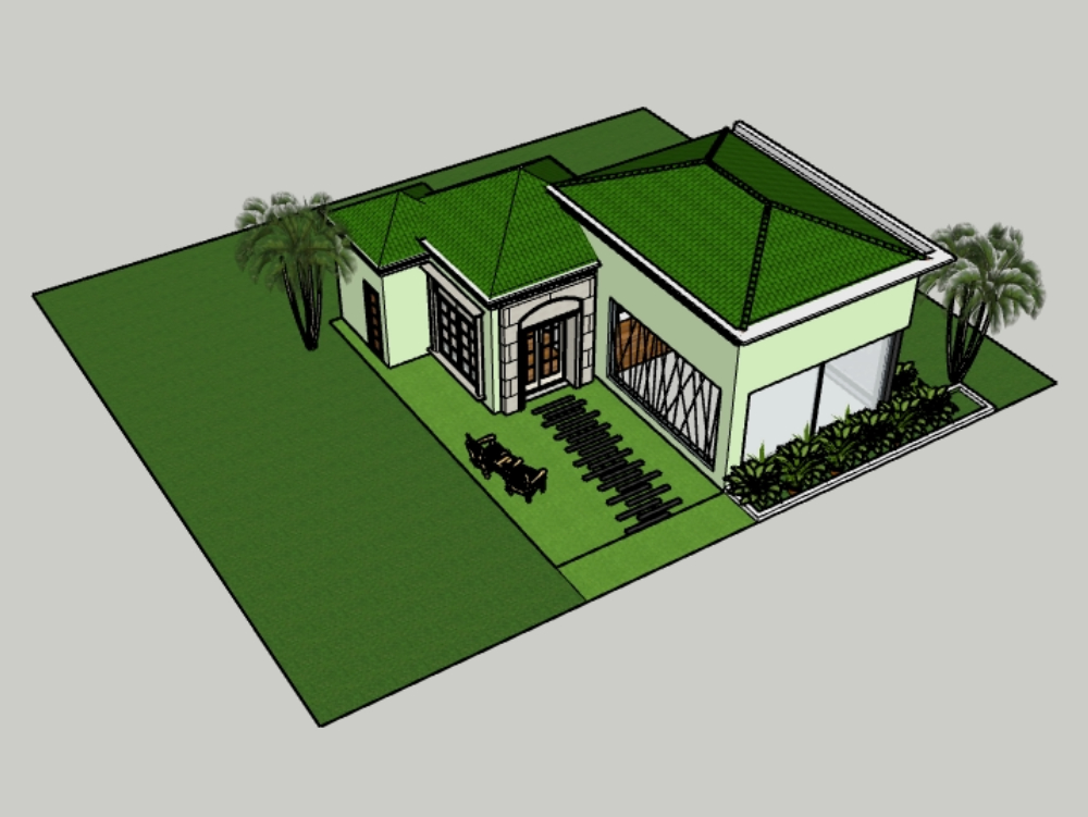 3d view for house as indepedent viila