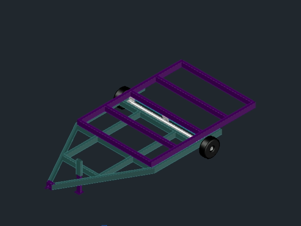 Small trailer or low bed 3d model