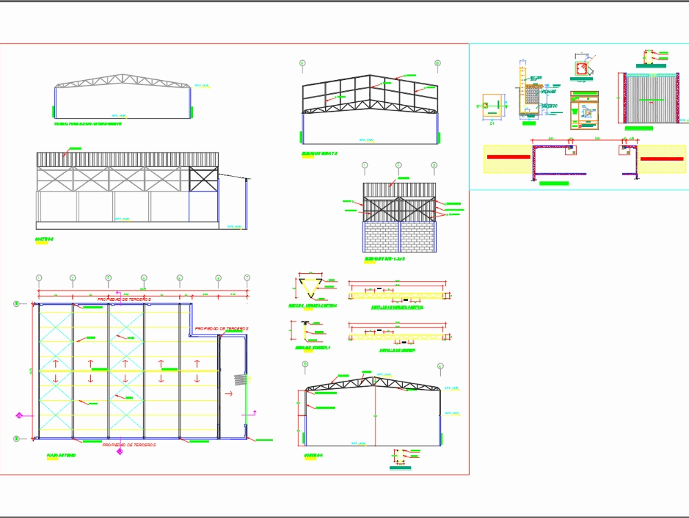 Deckenplan mit Metallkonstruktion