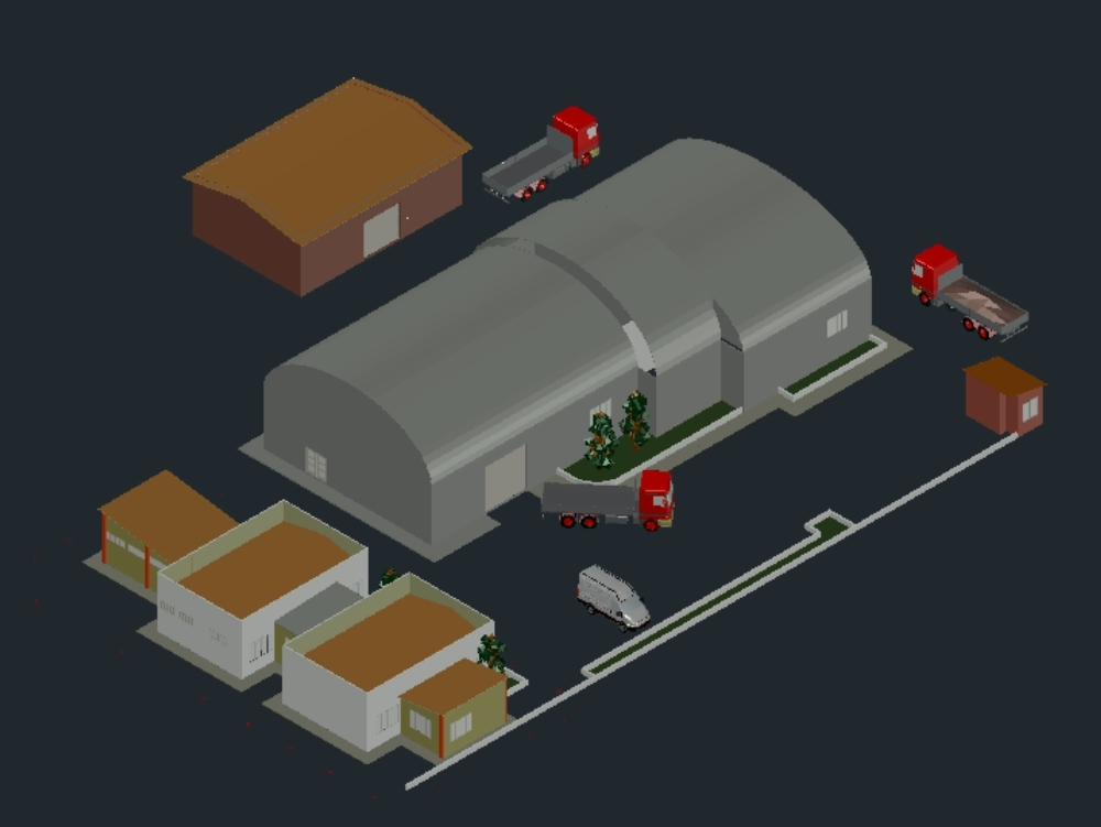 3d model industrial plant administration