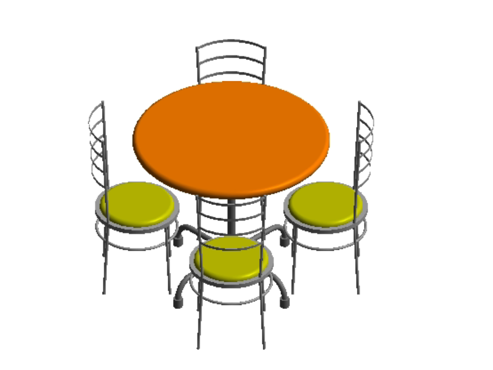 Mesa de jantar redonda para 4 pessoas.