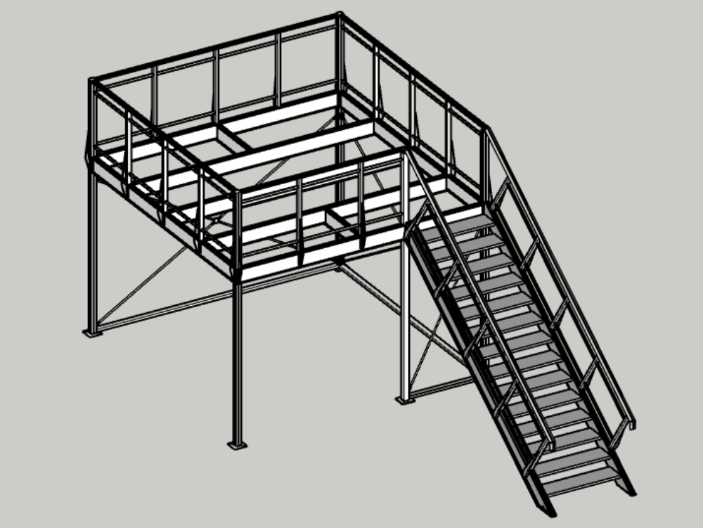 Metal ladder for industrial use