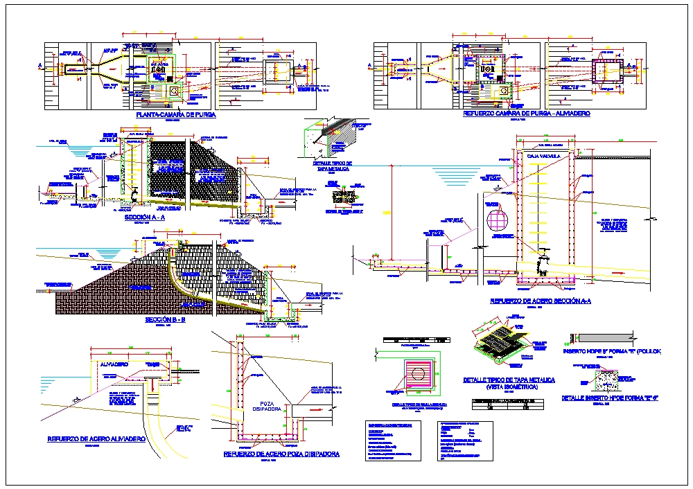 Plan de structure du drain et du déversoir