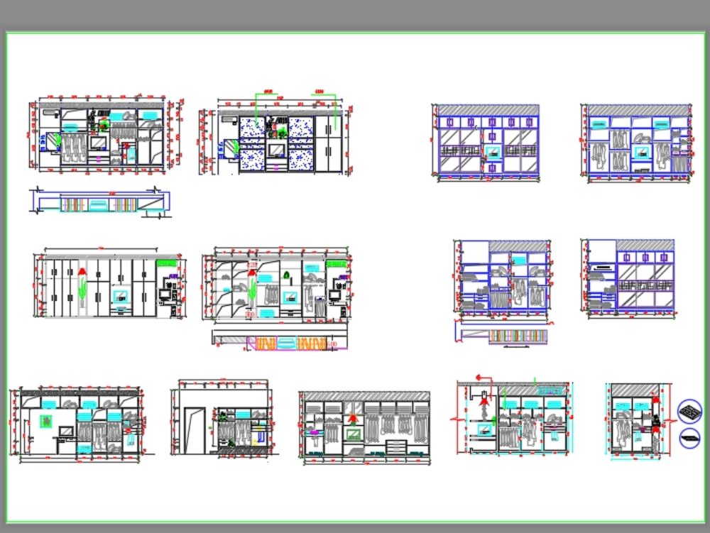 Various wardrobes made in auto cad