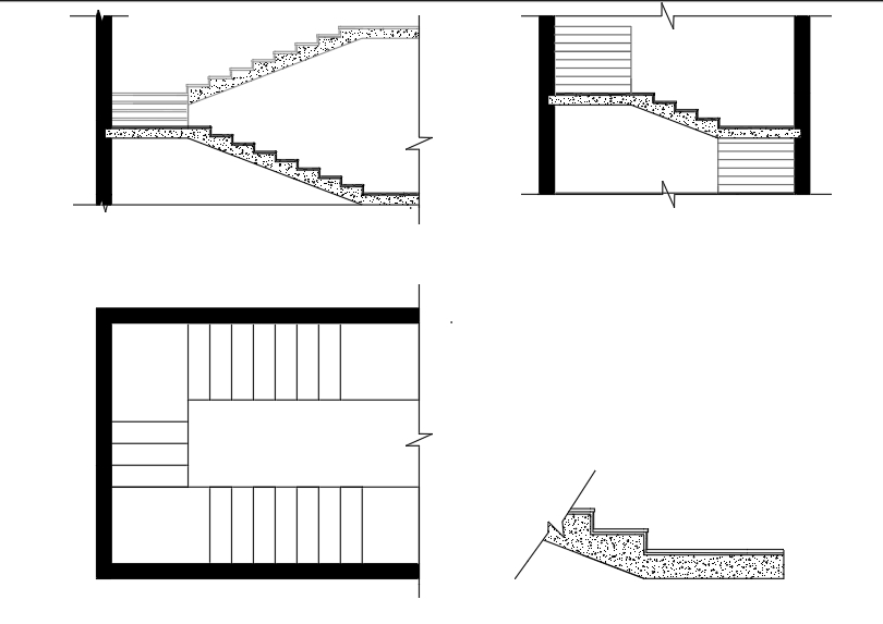C-shaped full soffit staircase