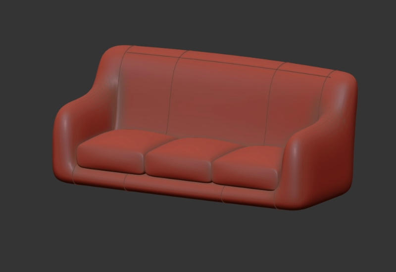 Armchair made in 3dmax with three bodies