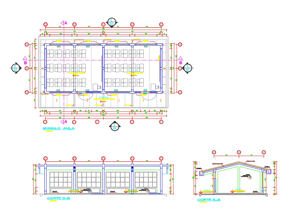 Floor plan of classrooms of a school