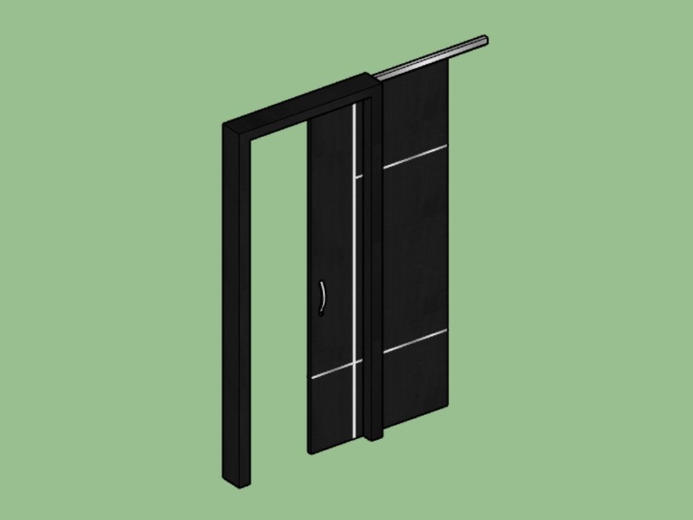 Puerta corrediza en madera color negro