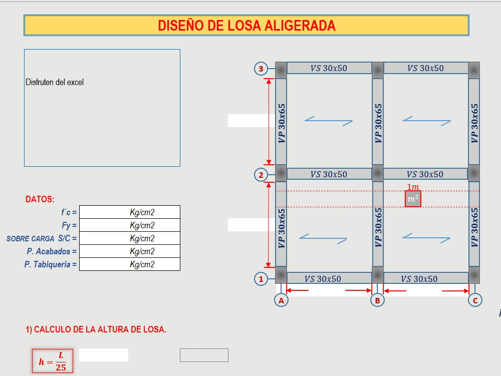 Lightweight slab layout template in XLS CAD (68.59 KB) Bibliocad
