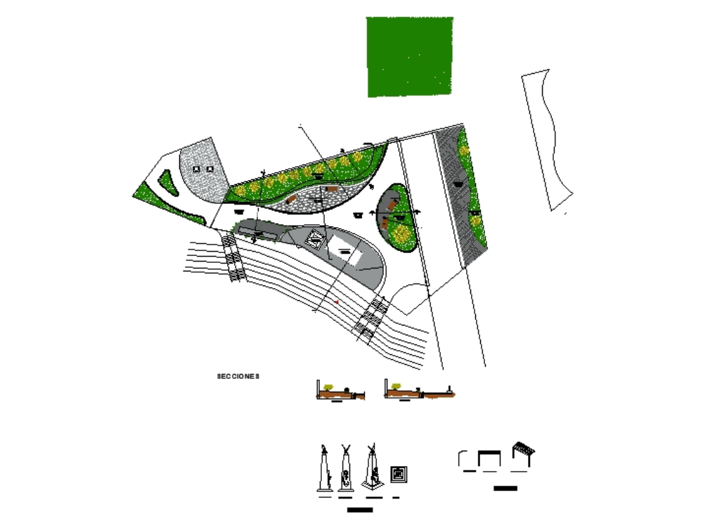 Planos da praça kasani do distrito de Kasani