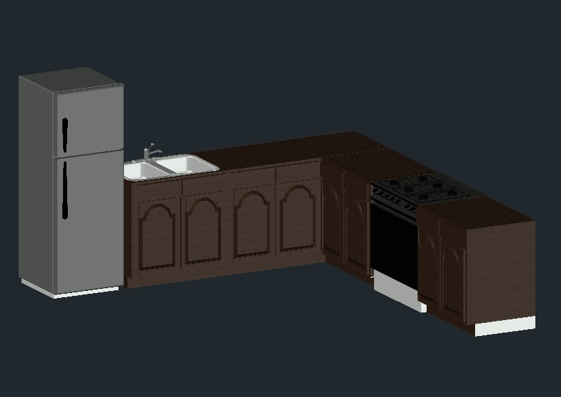 Complete kitchen modeling detail