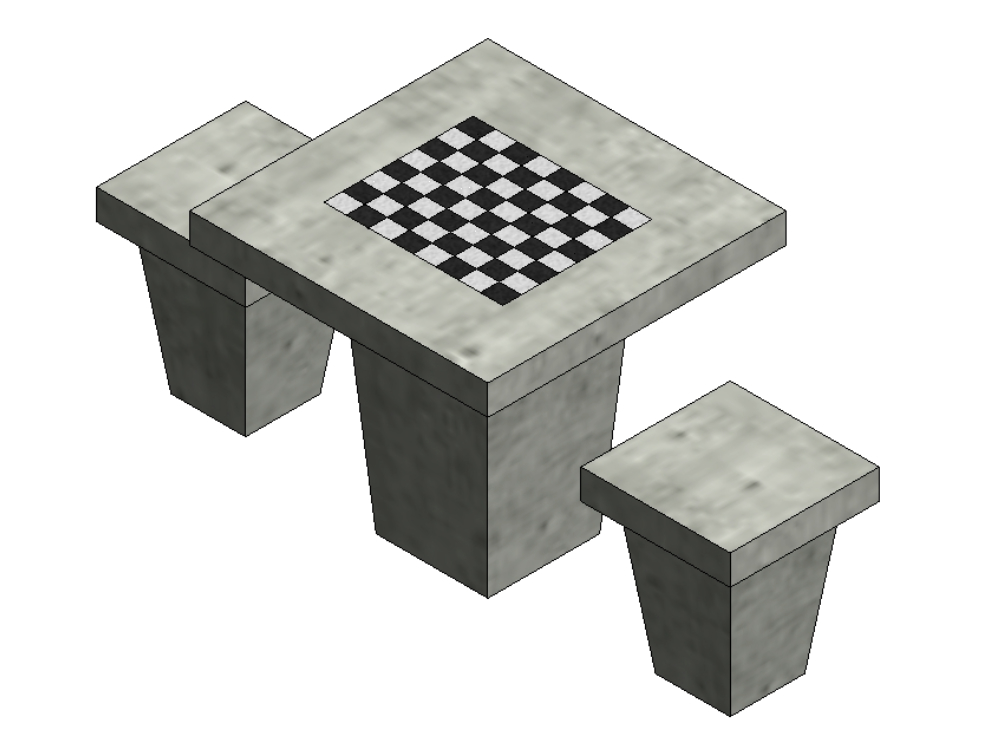 Table d'échecs 2 personnes - béton