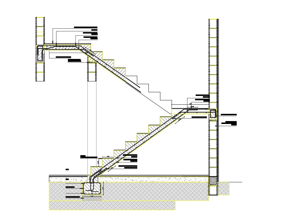 Construction detail of stairs