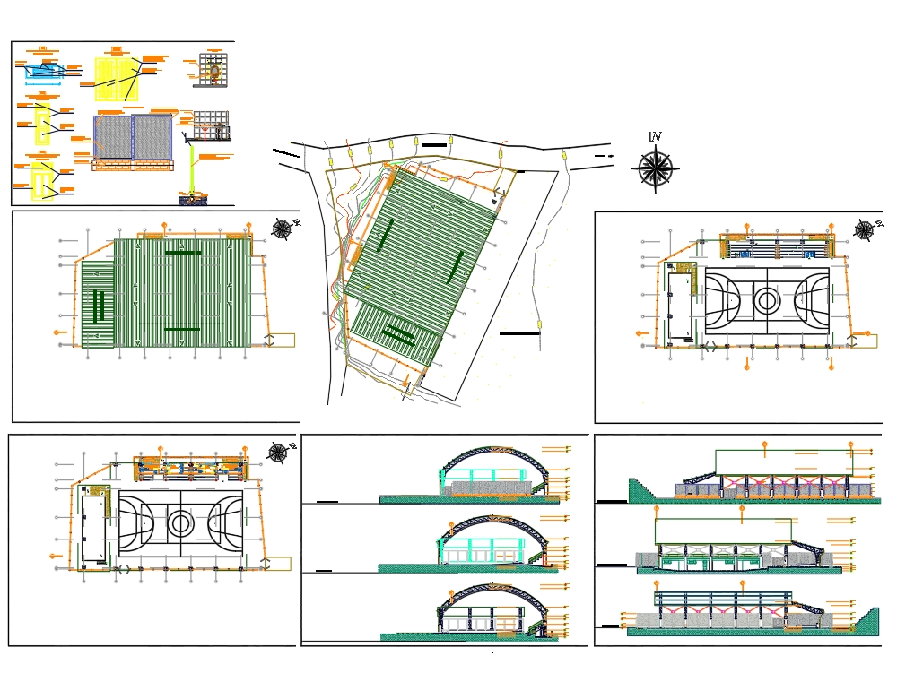 Metal roof plan for the execution of a sports project