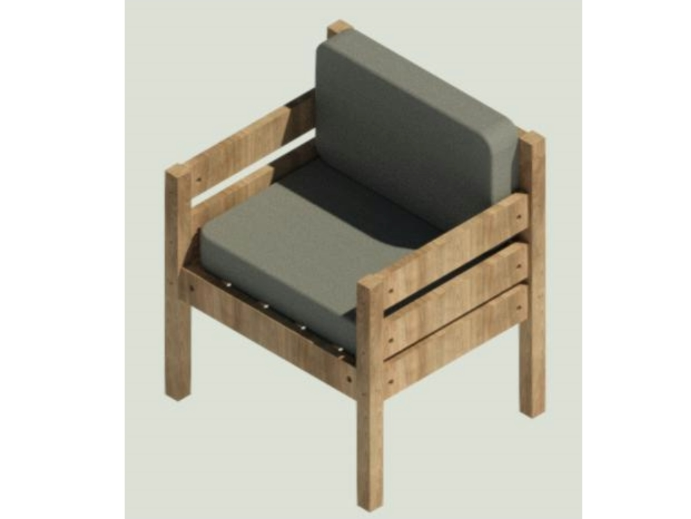 Poltrona de madeira para móveis adultos