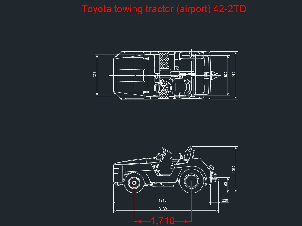 Tractor de remolque Toyota (aeropuerto) 42-2td