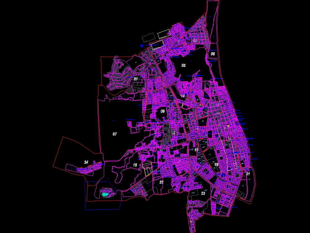 Cadastre plan of the city ica peru