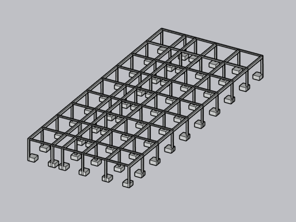 Sistema portico de zapatas vigas y columnas para proyectos en 3d