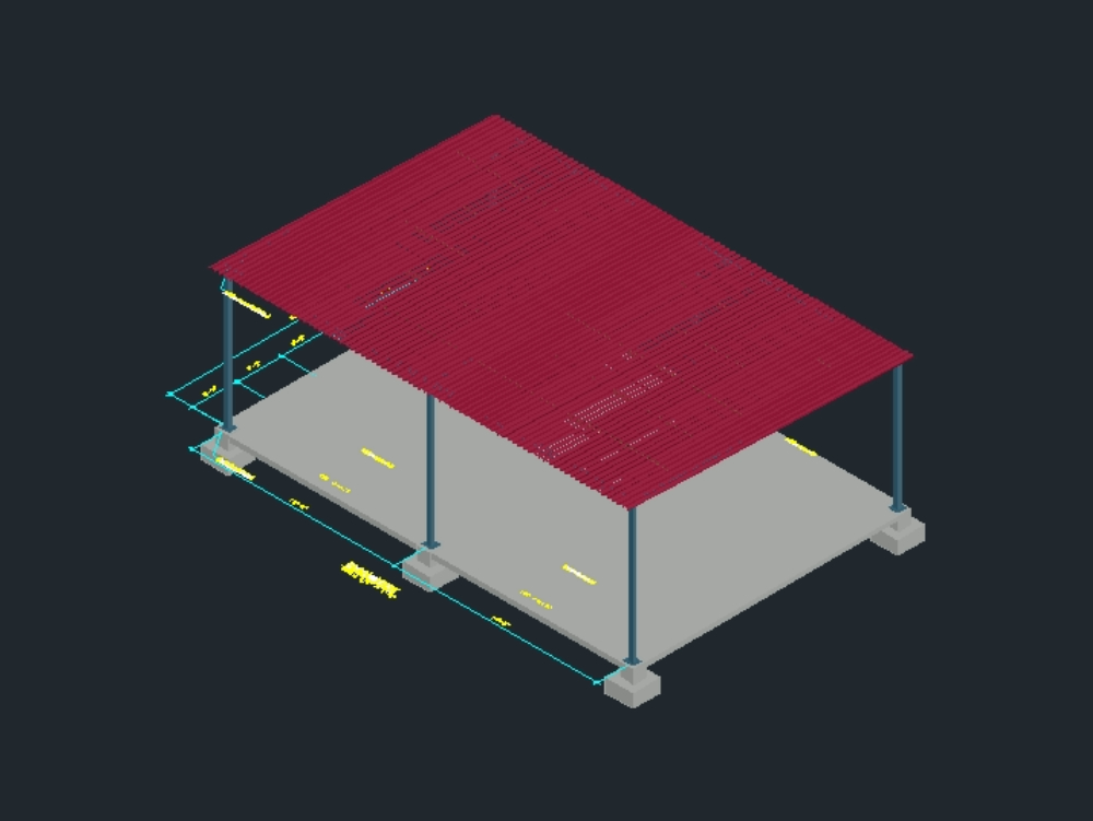 Grundriss & offene Terrasse 3D-Ansicht