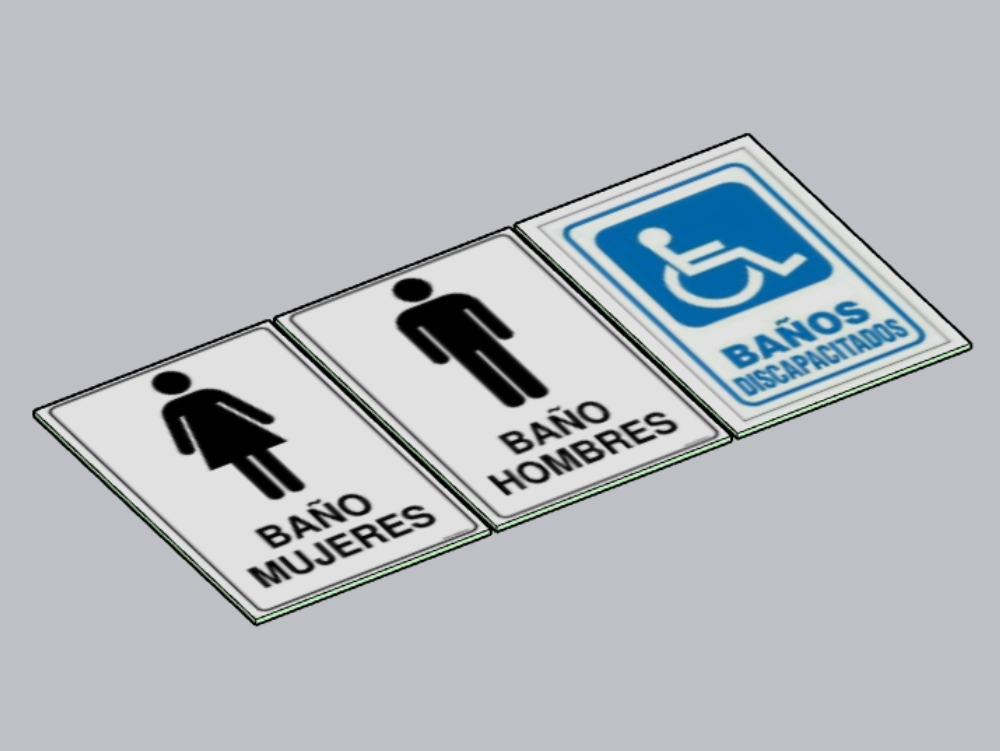 Men's restroom sign; woman and disabled